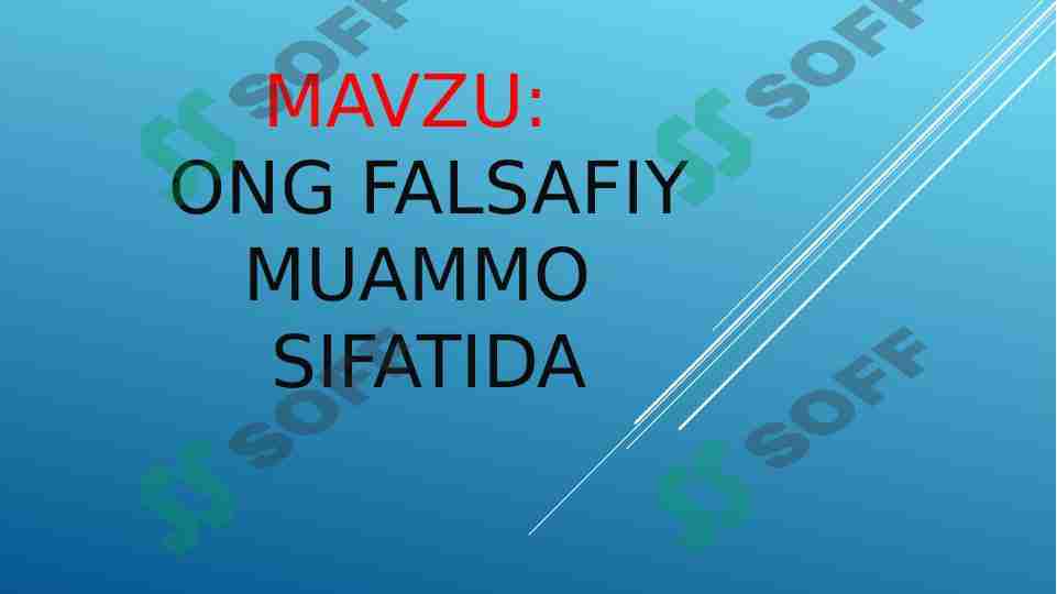 Ong falsafiy mummo sifatida 1