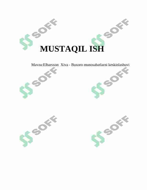 ELBARSXON BUXORO XIVA MUNOSBATLARINING KESKINLASHUVI 1