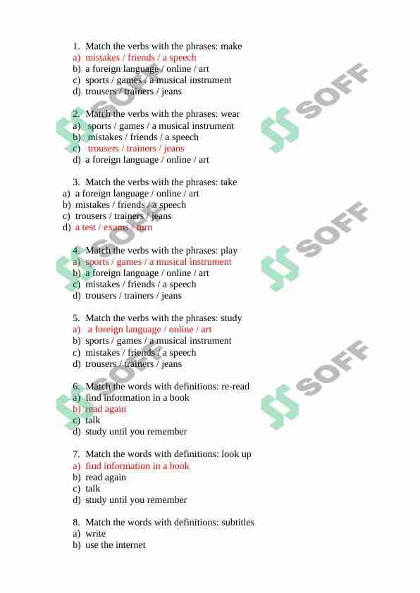 General questions 1