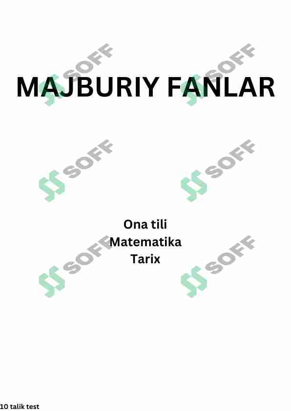 Majburiy fanlar 1