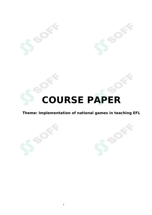 Implementation of national games in teaching EFL 1