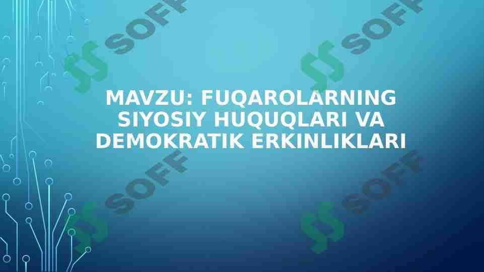 Fuqarolarning siyosiy huquqlari va demokratik erkinliklari 1
