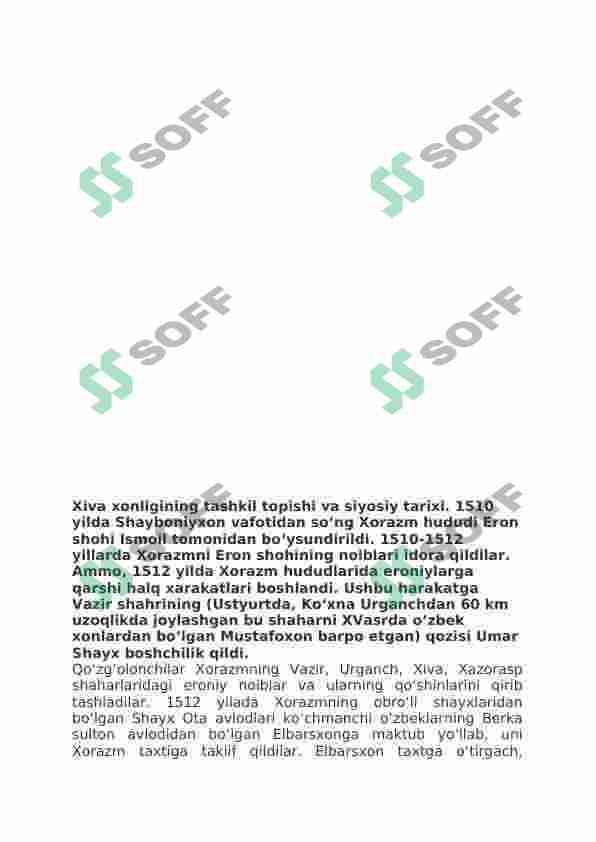 XVI-XVII asrlarda Xiva xonligi 2