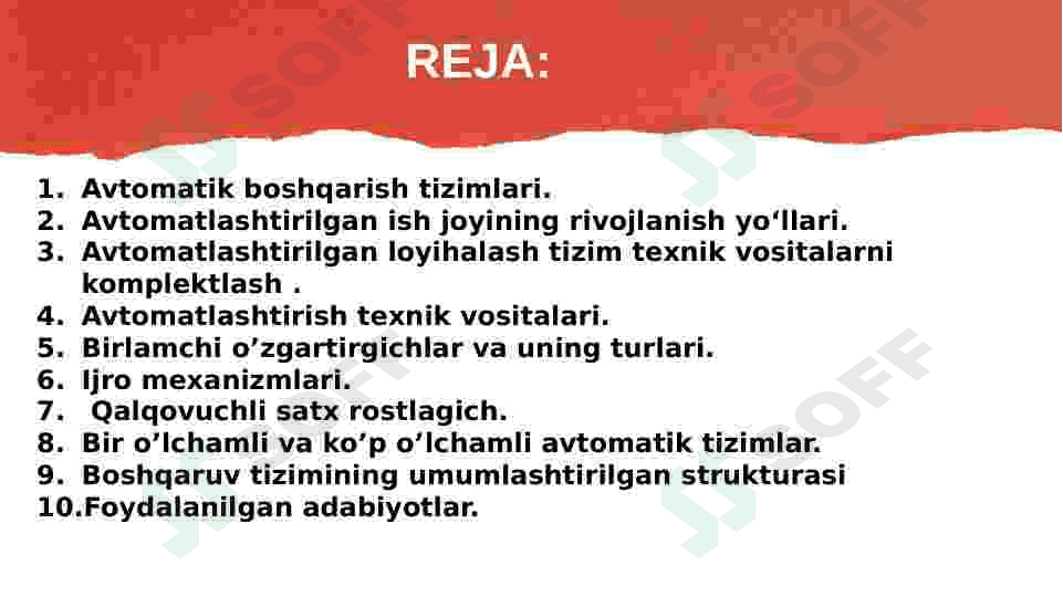 Avtomatlashtirilgan boshqaruv tizimining texnik vositalari. 2