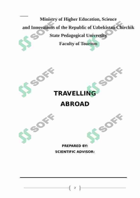 TRAVELLING ABROAD 2