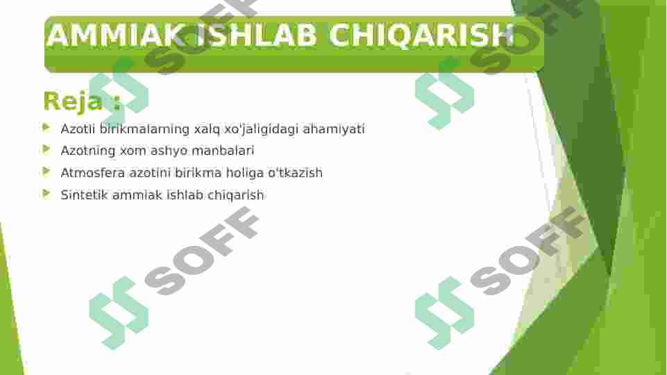 AMMIAK ISHLAB CHIQARISH 2