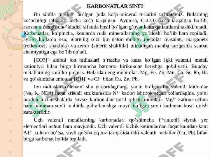KARBONATLAR SINFI MINERALLARINI 2