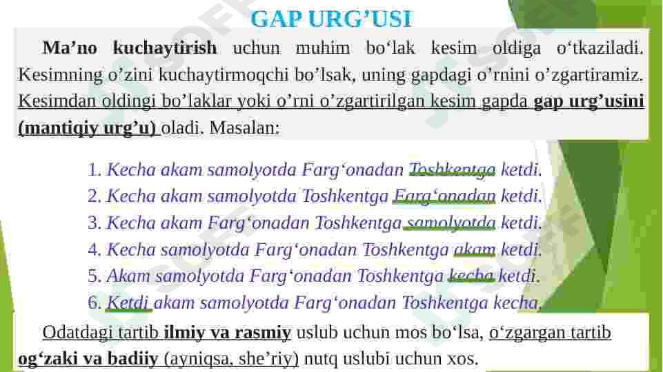 Gapning uyushiq,Ajratilgan bo’lakli bo’laklar. 2