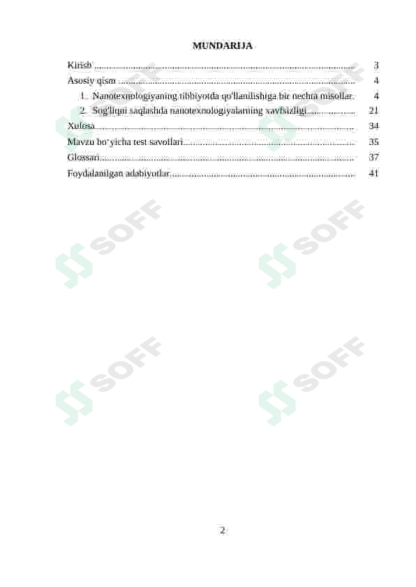Bugungi kun tibbiyotning turli sohalarida nanotexnologiyalaridan foydalanishning asosiy sabablari hamda uning natijalari 2