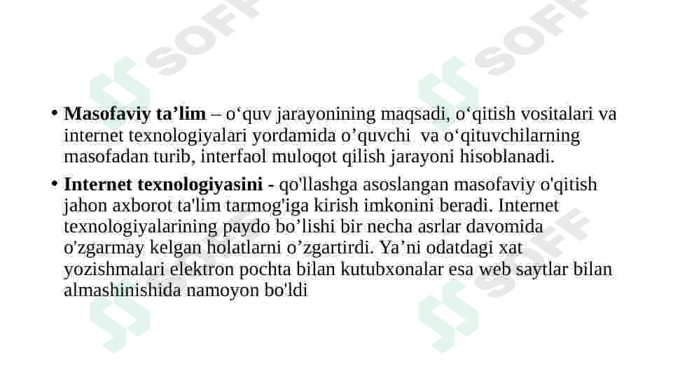 Masofaviy  ta’lim 2