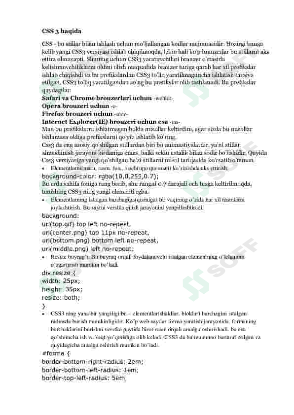 CSS o'quv qo'llanma 2