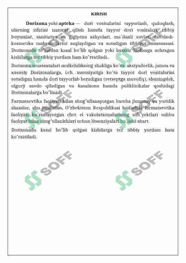 Dorixona va farmatsevtika tashkilotlar faolyatida xujjatlar aylanmasini tashkil qilish 2