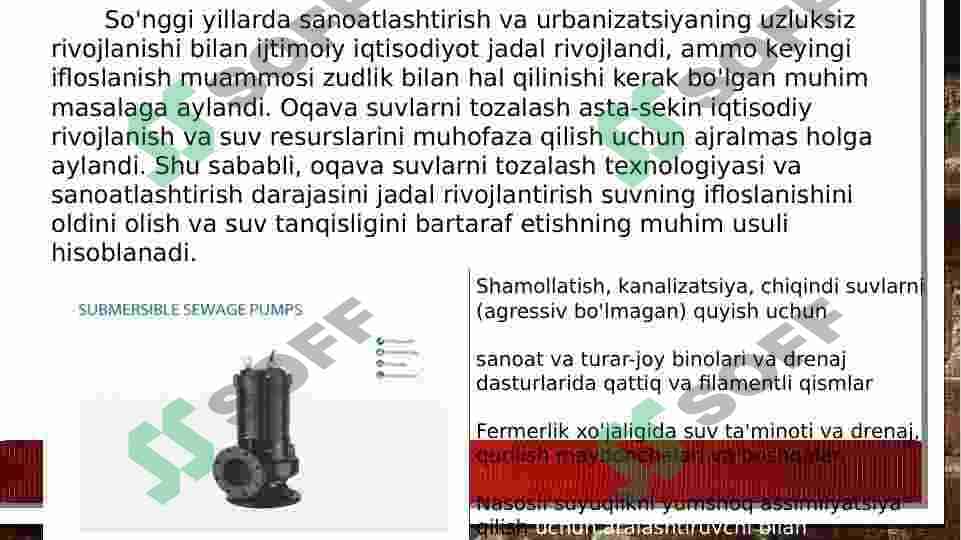 “Chiqindi suvlarini chiqarish nasoslari va ularning asosiy ish ko’rsatkichlari” 3