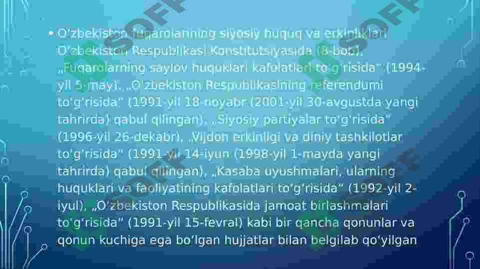 Fuqarolarning siyosiy huquqlari va demokratik erkinliklari 3