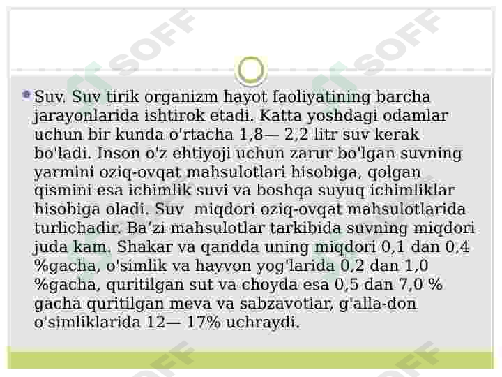 Oziq-ovqat mahsulotlarining kimyoviy tarkibi 3