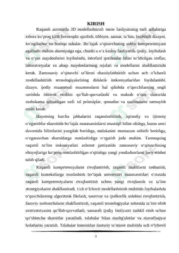 Spline platformasida uch olchovli obyektlar yaratish 3