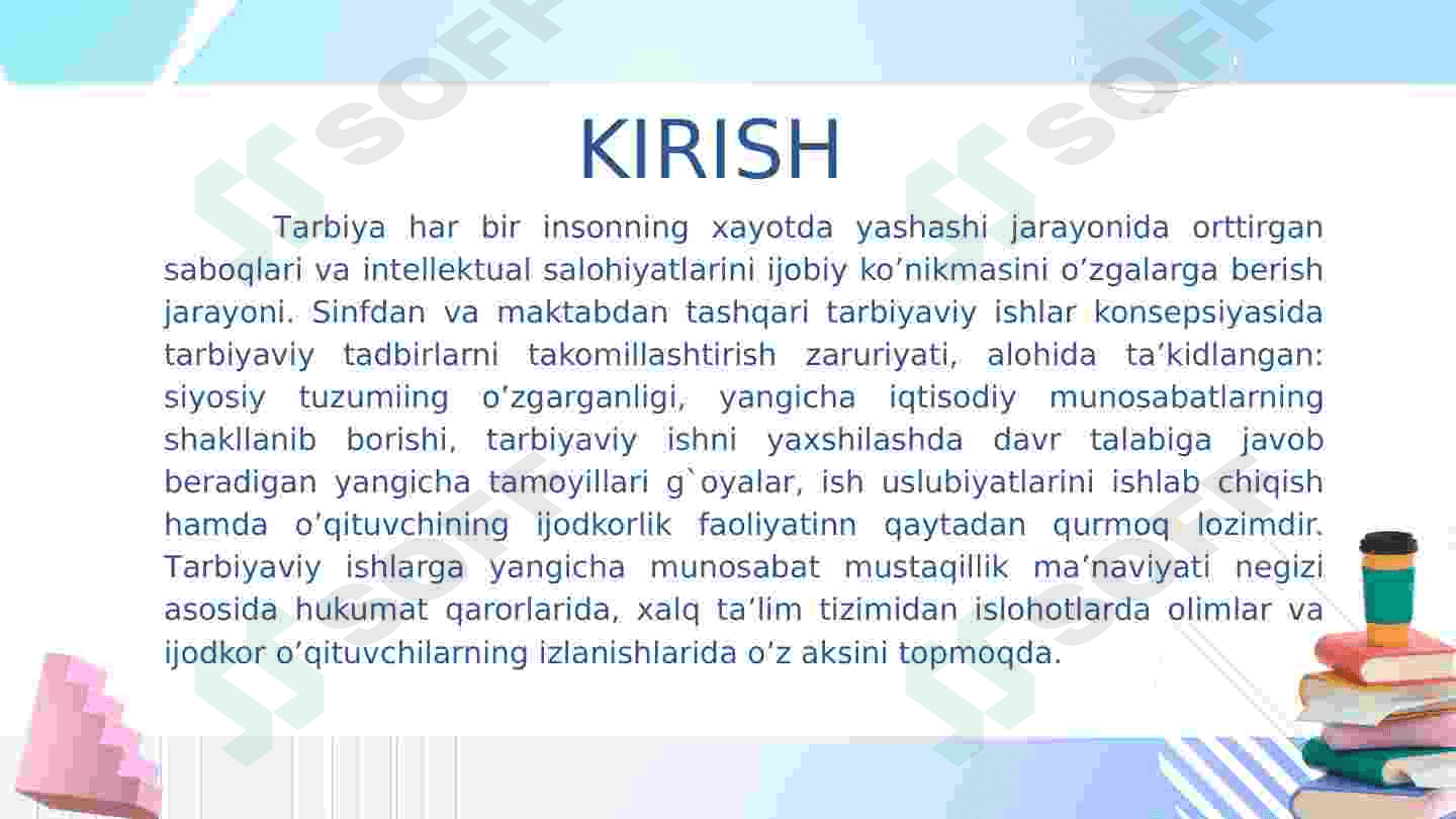 O’quvchilarning darsdan tashqari tarbiyaviy jarayonlarda ma’naviy ishlarni tashkil etish 3