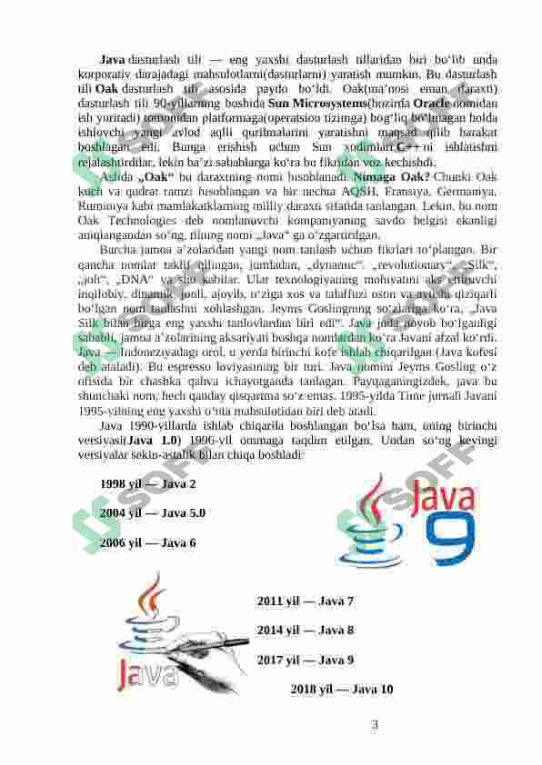 Java dasturlash tilida kod yozish qoidalari 3