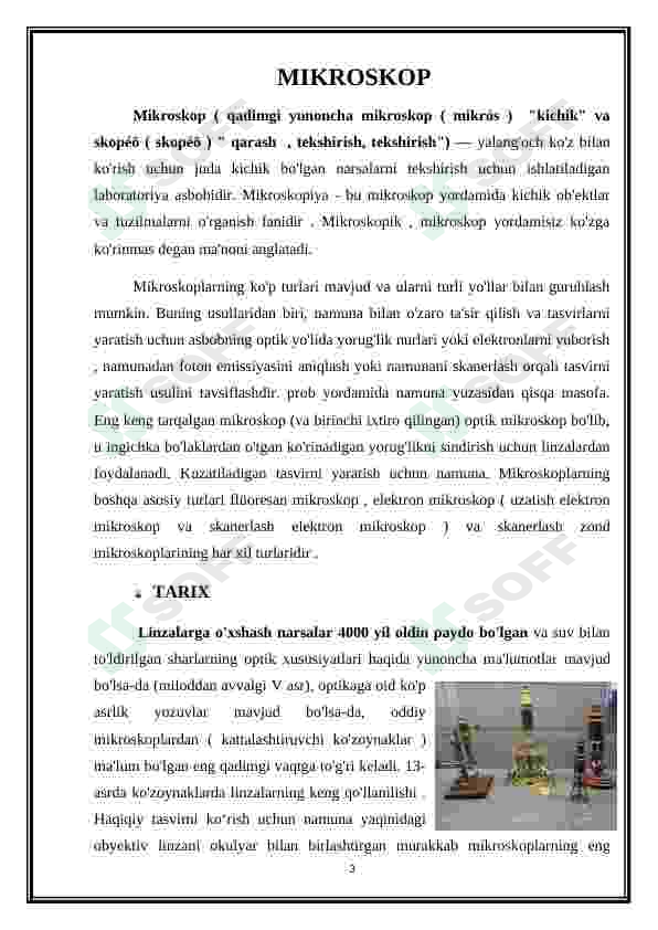 Mikroskop. Mikroskop bilan ishlash qoidasi. Vaqtinchalik preparat tayyorlash 3