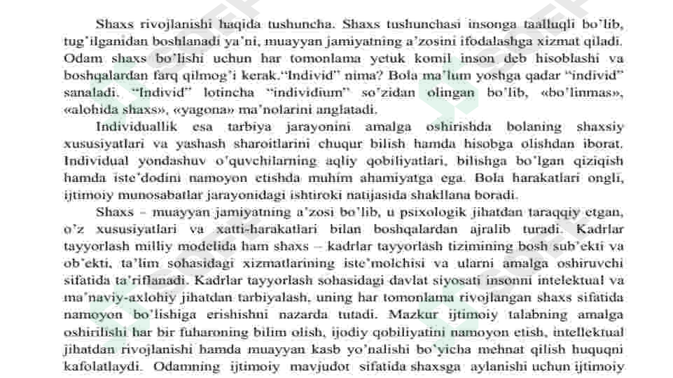 Shaxs tarbiyasi 3