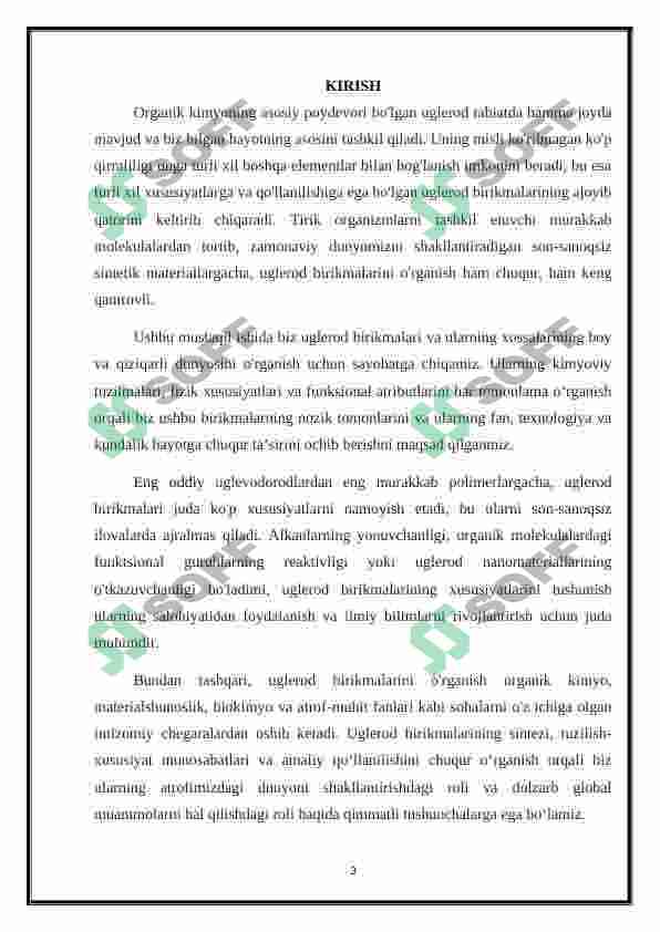 Uglerod birikmalari va xossalari - CARBON [C] 3