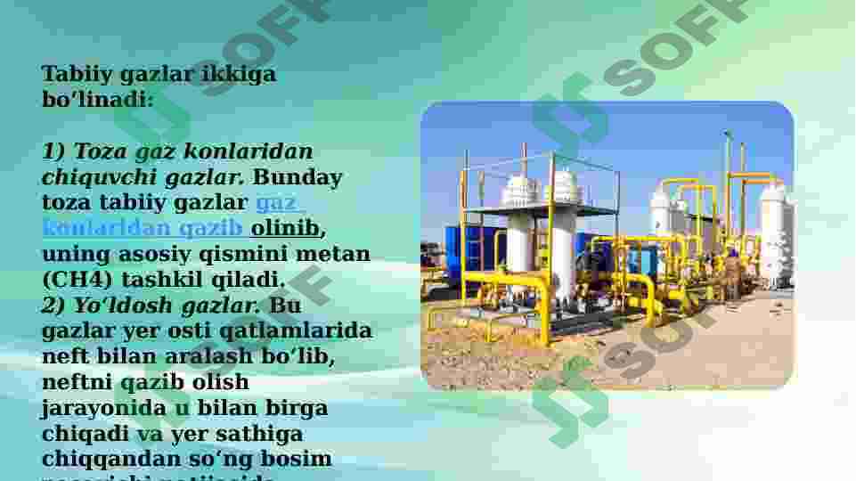 Tabiiy va sun’iy gazlar.        Tabiiy va sun’iy gazlar. Sun’iy gazlarni olish usullari. Koks va generator gazlari. Gazlashtirish 3