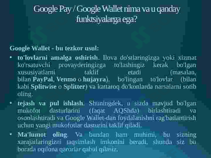 Google Wallet va uning imkoniyatlari 3