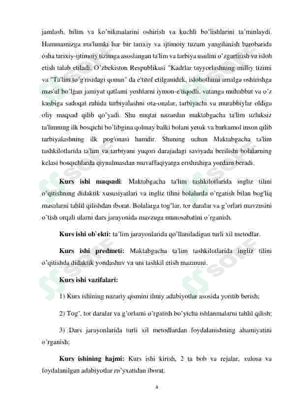 INGLIZ TILIDA TOG'LAR, TOR DARALAR VA G’ORLARNI  O’RGATISH ISHLANMA-LOYIHASI 4