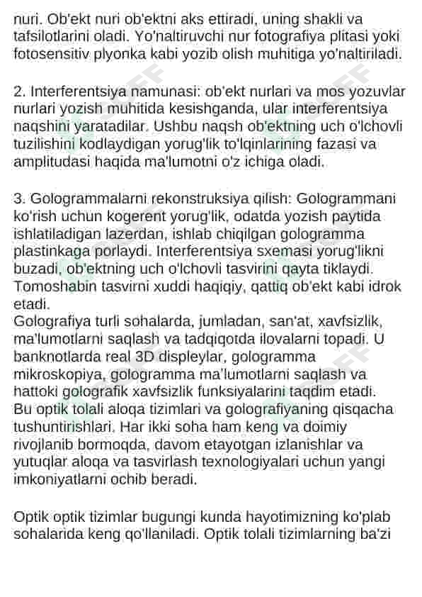 Optik tolali tizimlar 4