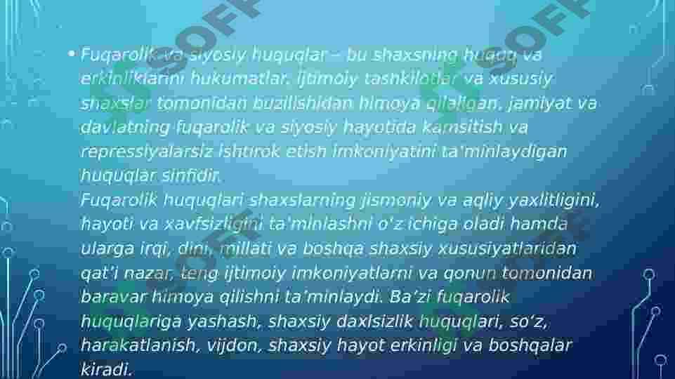 Fuqarolarning siyosiy huquqlari va demokratik erkinliklari 4