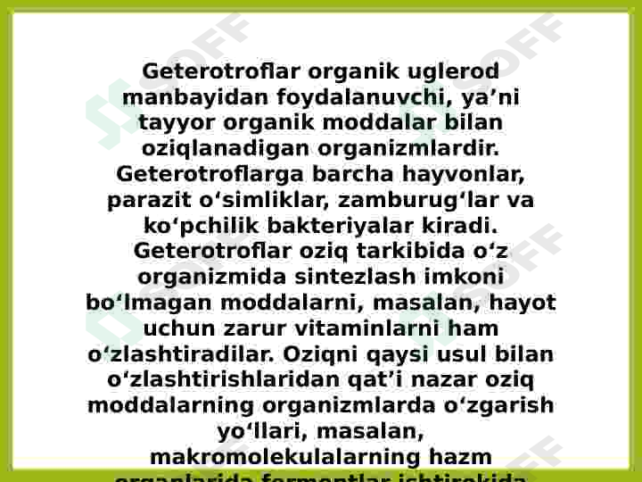 Oziqlanish. Oziqlanish turlari 4
