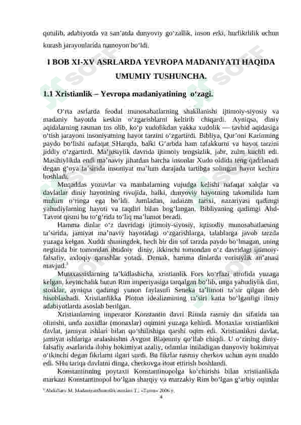XI-XV ASRLARDA YEVROPA MADANIYATI 4
