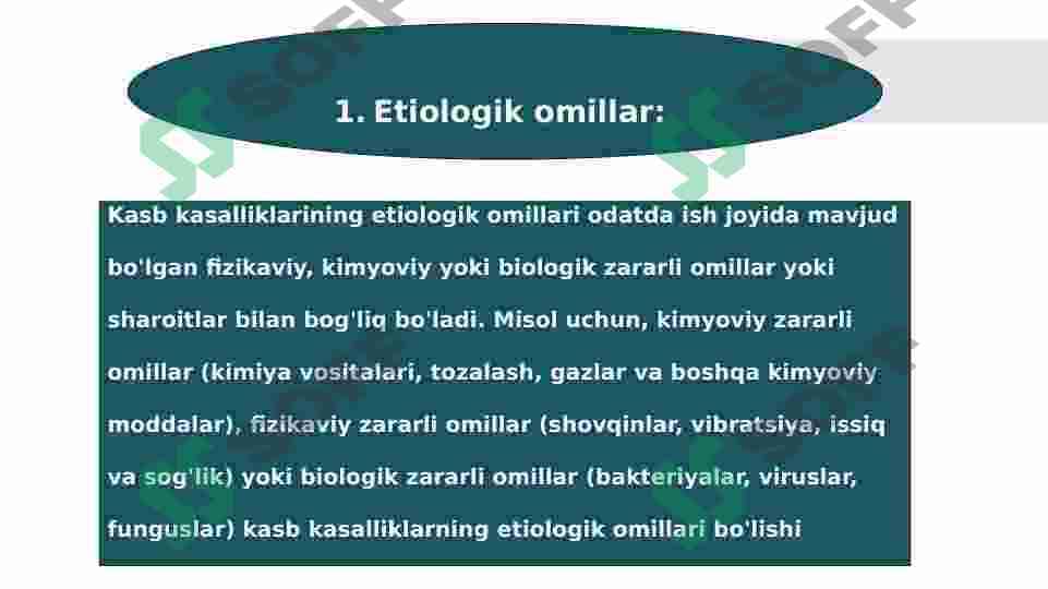 Kasb kasalliklarining etiologik omillari, tasnifi, diagnostik prinsiplariva oldini olish chora tadbirlari 4