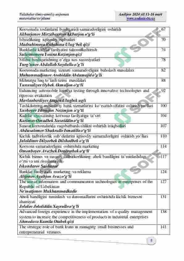 "Yangi Oʻzbekistonning istiqbolli yoshlari" mavzusida talabalar ilmiy-amaliy anjuman materiallar toʻplami 5