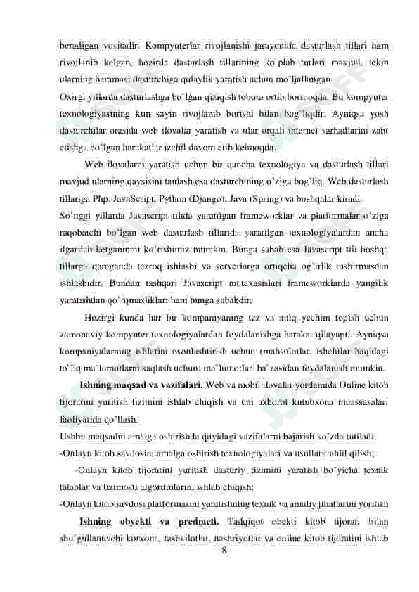 Online kitob tijoratini ishlab chiqish usullari 5
