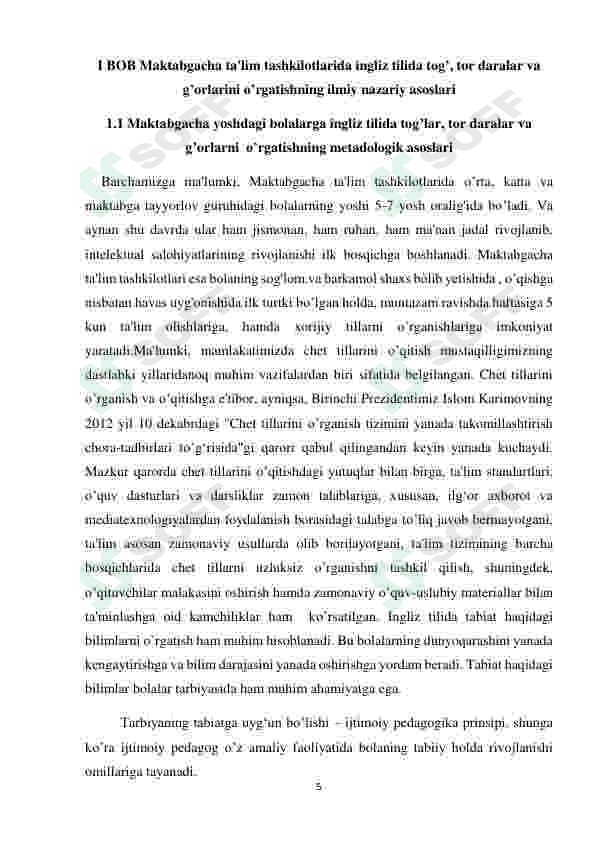 INGLIZ TILIDA TOG'LAR, TOR DARALAR VA G’ORLARNI  O’RGATISH ISHLANMA-LOYIHASI 5