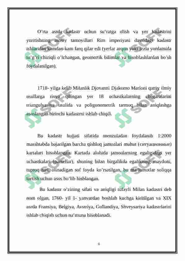 NAPOLEON KADASTRINING RIVOJLANISH BOSQICHLARI 6