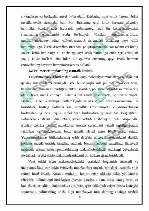 Polimerlarning suyultirilgan eritmalari 6