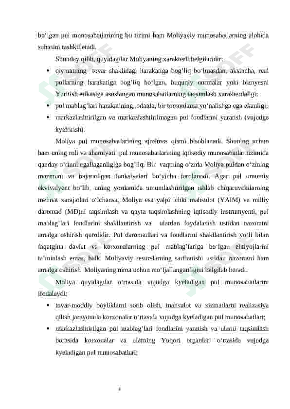 MOLIYA MEXANIZMI 6