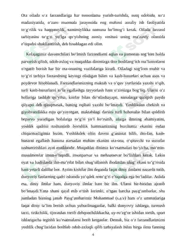 Sog’lom avlod mustahkam jamiyat asosi 6