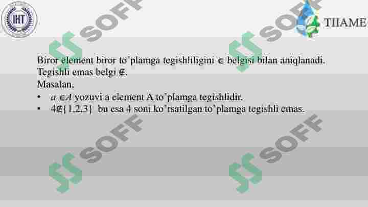 To’plamlar nazariyasi elementlari 6