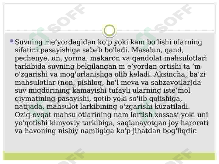 Oziq-ovqat mahsulotlarining kimyoviy tarkibi 6