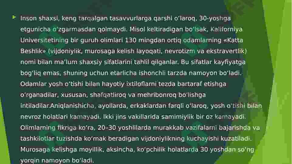 Shaxsni psixodiagnostik baholash va psixologik testlashtirish sohalari 7