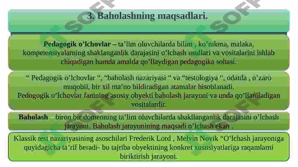 Testalogiya fanining metodologik asoslari. Nostandart test-pedagogik kvalimetriya nazorat va baholash texnologiyasi sifatida 7