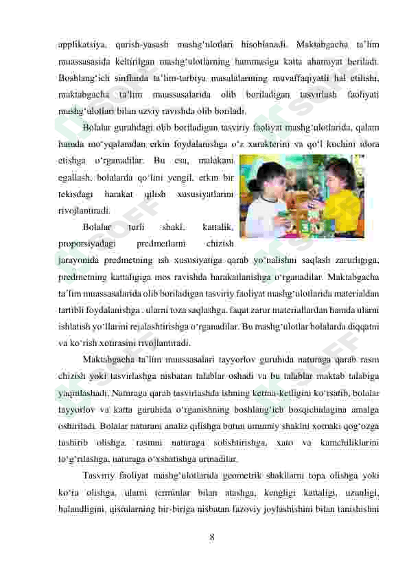 Maktabgacha yoshdagi bolalarda tasfiriy faoliyatidagi idrokini rivojlantirish 8