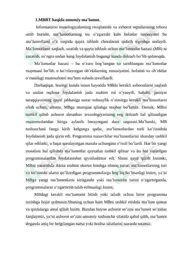 Kutubxona ma’lumotlar bazasini yaratish 8