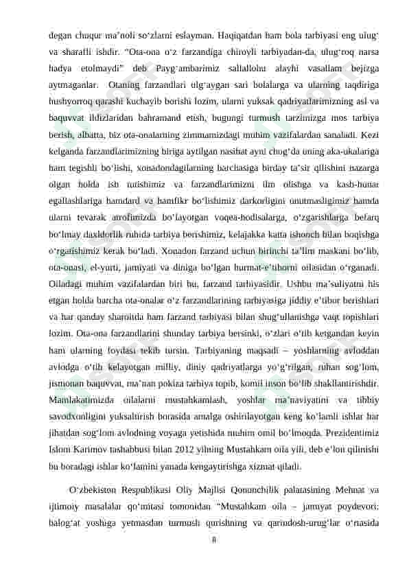 Sog’lom avlod mustahkam jamiyat asosi 8