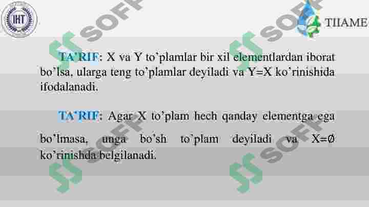 To’plamlar nazariyasi elementlari 8