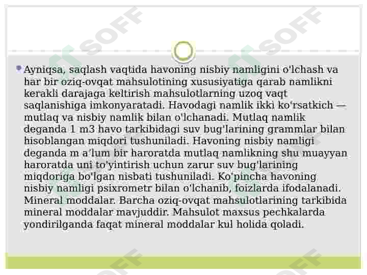 Oziq-ovqat mahsulotlarining kimyoviy tarkibi 8
