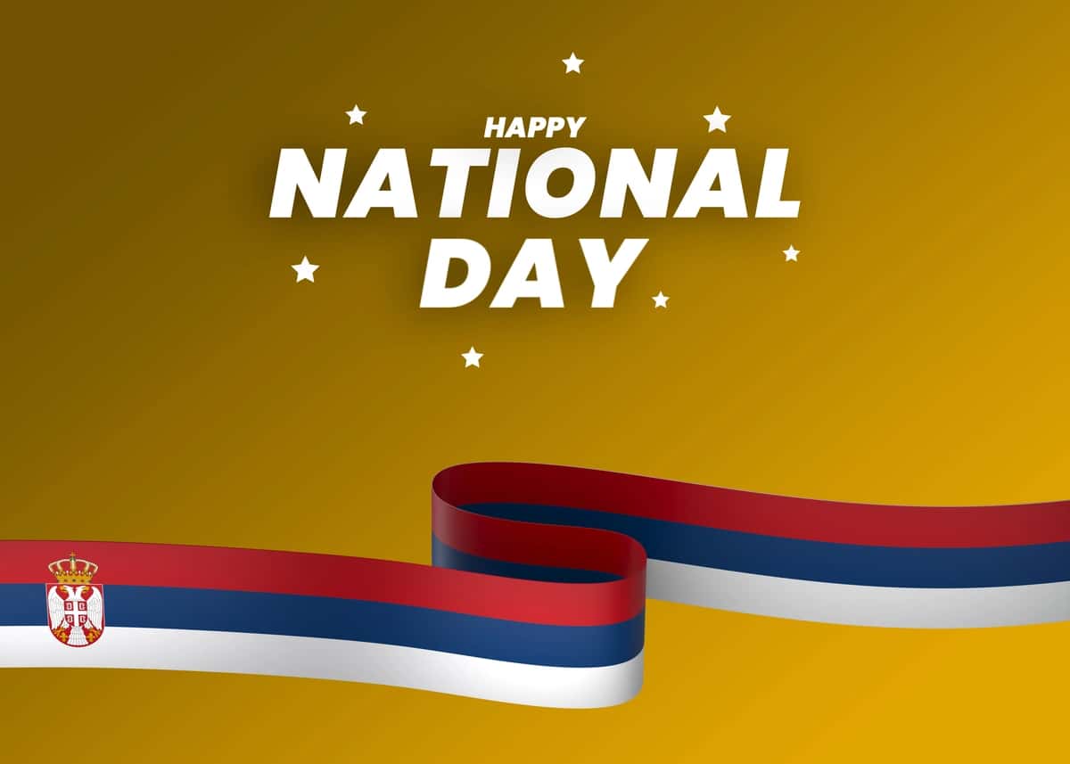 Serbiya bayrog'i elementi dizayni milliy mustaqillik kuni banner lentasi | Serbia flag element design national independence day banner ribbon 1